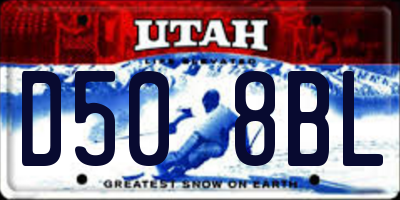 UT license plate D508BL