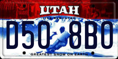 UT license plate D508BO
