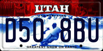 UT license plate D508BU