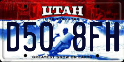 UT license plate D508FH