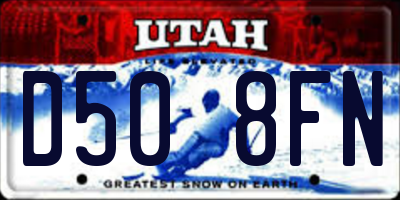 UT license plate D508FN