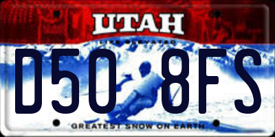 UT license plate D508FS