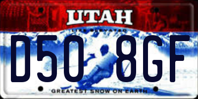 UT license plate D508GF