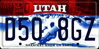 UT license plate D508GZ