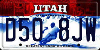 UT license plate D508JW