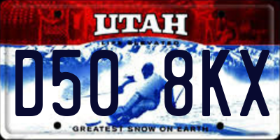 UT license plate D508KX