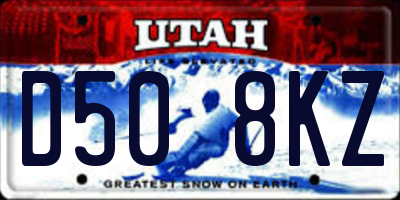 UT license plate D508KZ