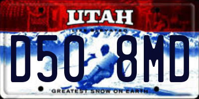 UT license plate D508MD