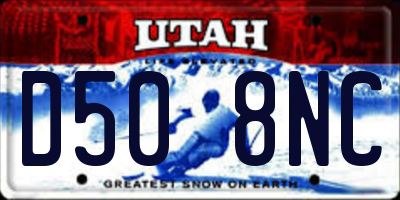 UT license plate D508NC