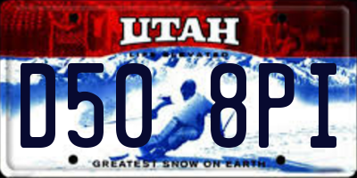 UT license plate D508PI
