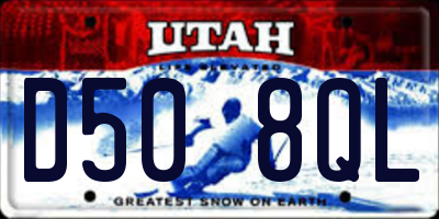 UT license plate D508QL