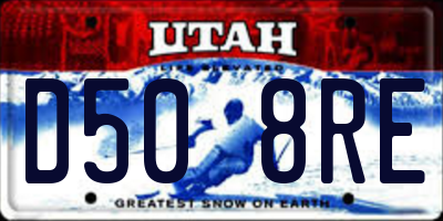 UT license plate D508RE