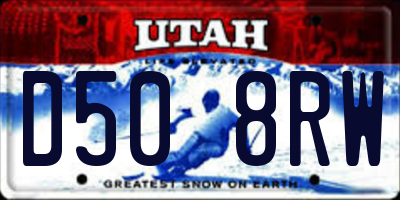 UT license plate D508RW