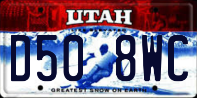UT license plate D508WC