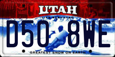 UT license plate D508WE