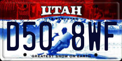 UT license plate D508WF