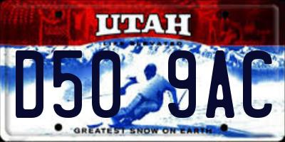 UT license plate D509AC