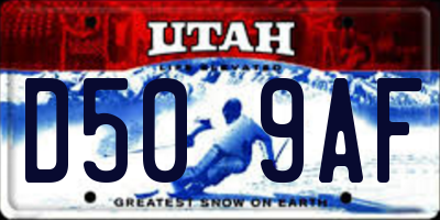 UT license plate D509AF