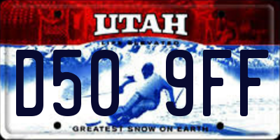 UT license plate D509FF