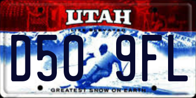 UT license plate D509FL