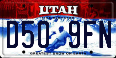 UT license plate D509FN