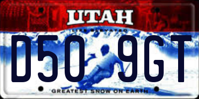 UT license plate D509GT