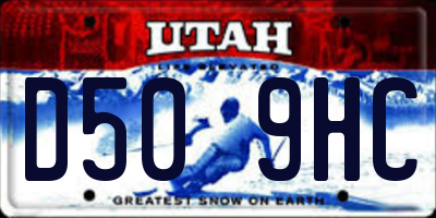 UT license plate D509HC