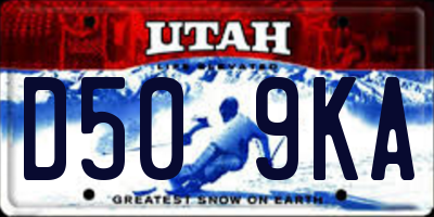UT license plate D509KA