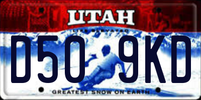 UT license plate D509KD