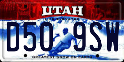 UT license plate D509SW