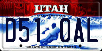UT license plate D510AL