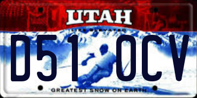 UT license plate D510CV