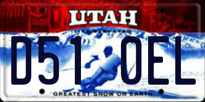 UT license plate D510EL