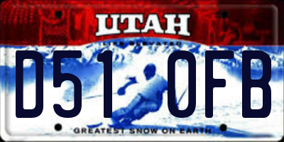 UT license plate D510FB