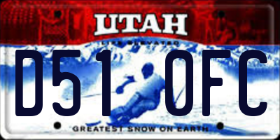 UT license plate D510FC