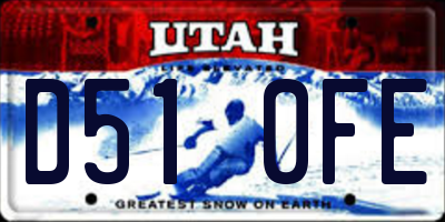 UT license plate D510FE