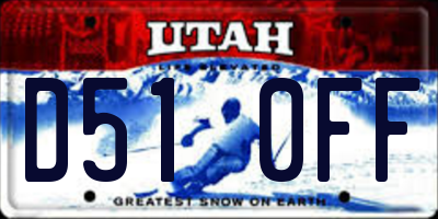 UT license plate D510FF