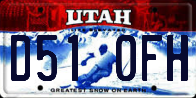 UT license plate D510FH