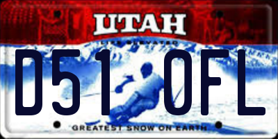 UT license plate D510FL