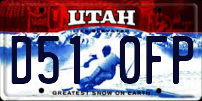 UT license plate D510FP