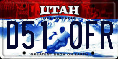 UT license plate D510FR