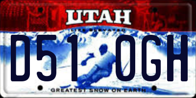 UT license plate D510GH