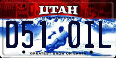 UT license plate D510IL