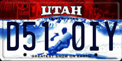 UT license plate D510IY