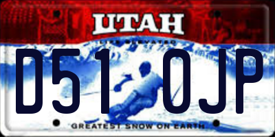 UT license plate D510JP