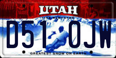 UT license plate D510JW