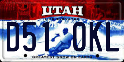 UT license plate D510KL
