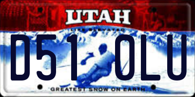UT license plate D510LU