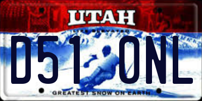 UT license plate D510NL