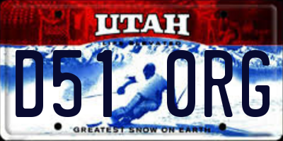 UT license plate D510RG